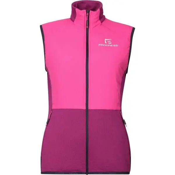 PROGRESS TARJA Dámská hybridní vesta s merinem, růžová, velikost