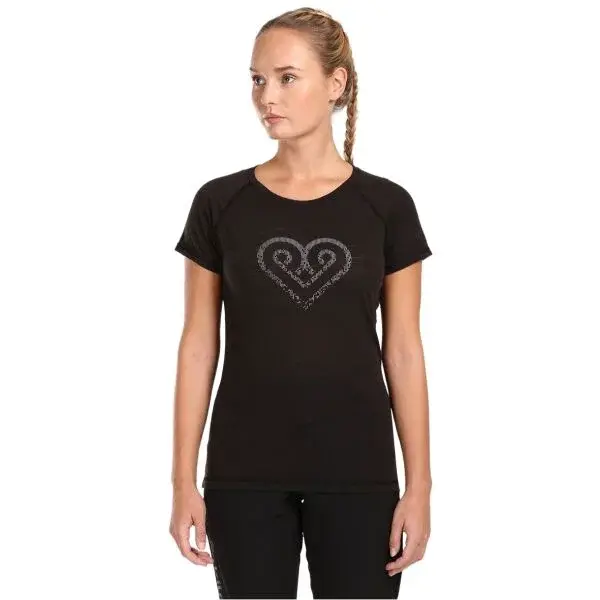 KILPI ZARJA Dámské tričko z merino vlny, černá, velikost