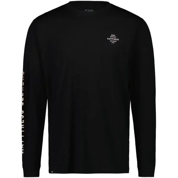 MONS ROYALE ICON LS Pánské triko z merino vlny s dlouhým rukávem, černá, velikost