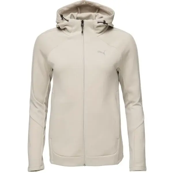 Puma EVOSTRIPE FULL ZIP HOODY Dámská mikina, béžová, velikost