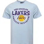 New Era LA LAKERS NBA BUBBLE WORDMARK Pánské triko, světle modrá, velikost
