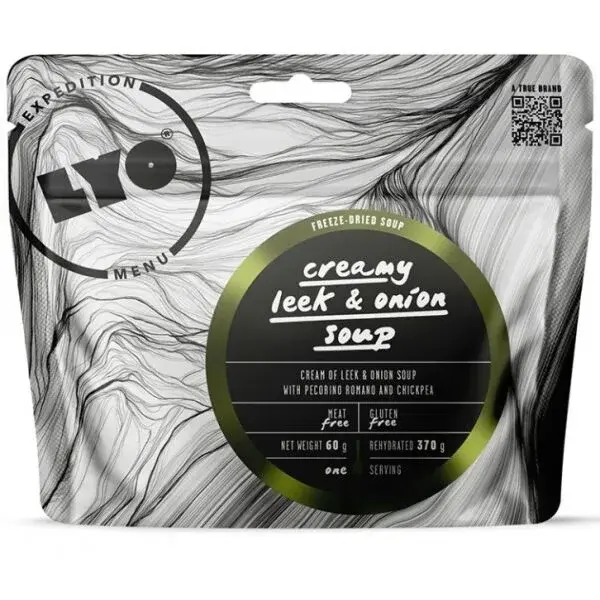 LYO KRÉMOVÁ PÓRKOVÁ POLÉVKA S CIBULÍ, PECORÍNEM A CIZRNOU Expediční strava, dummy, velikost