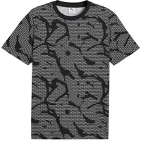 Puma ESSENTIALS LOGO LAB AOP TEE Pánské triko, tmavě šedá, velikost