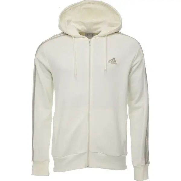 adidas ESSENTIALS 3-STRIPES HOODIE Pánská mikina, béžová, velikost