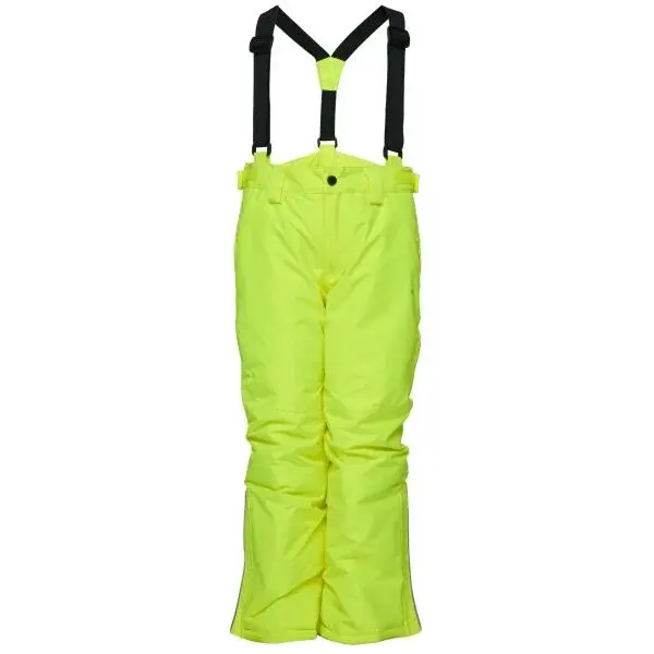 LOAP CUBOR Dětské lyžařské kalhoty, reflexní neon, velikost 112-116