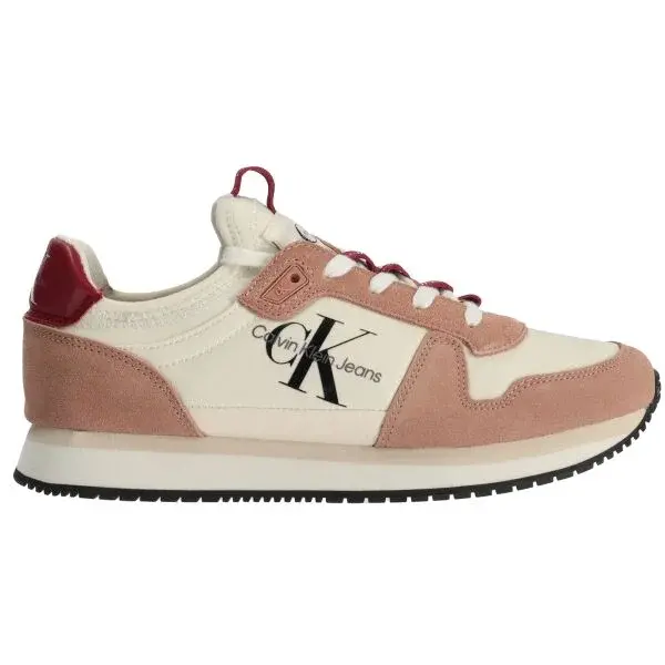 Calvin Klein RUNNER SOCK LACEUP NY-LTH WN Dámská volnočasová obuv, béžová, velikost