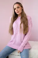 Pullover sweater with fashionable purple weave