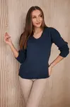 Denim sweater with V-neck