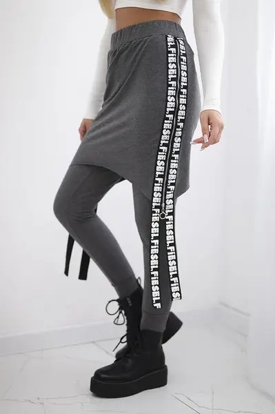 Pants/suit with graphite selfie lettering