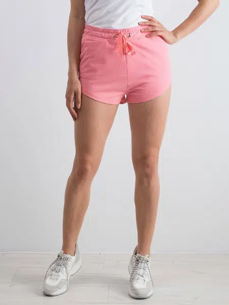 Knitted shorts with pockets pink