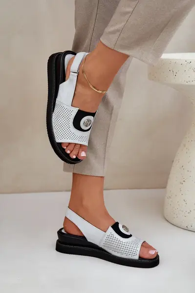 PE2 Dámske sandále na wedge strieborné Isnnoria