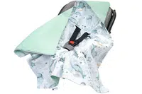 Medi Partners Baby carrier wrap – blanket with hood 85x85 cm – Waffle – Ocean + mint Waffle