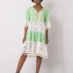 Dress-DHJ-SK-13567.41P-white-green