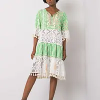 Dress-DHJ-SK-13567.41P-white-green