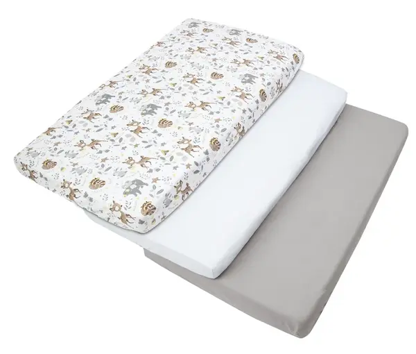 Medi Partners Set of 3 pcs. Fitted Sheet 60x120 cm 100% Cotton Baby Bed Linen Mattress