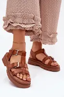 Boto Dámske Eko Kožené Sandále S Prackami Camel Jeneliena