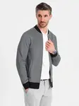 Ombre Men's pique knit bomber jacket - black