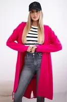 Cardigan with oversize fuchsia print