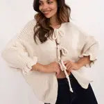 Light beige oversized sweater with 3/4 sleeves