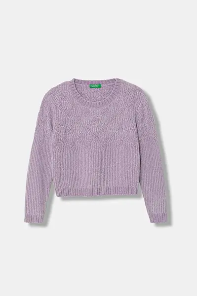 Svetr United Colors of Benetton fialová barva, 16CLG1010