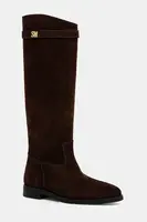 Semišové boty Steve Madden Novi dámské, hnědá barva, na plochém podpatku, 11004728