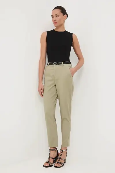 Kalhoty Medicine dámské, černá barva, střih chinos, medium waist