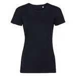 Navy Women's T-shirt Pure Organic Russell