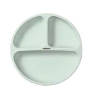 BABYONO Talíř silikonový s přísavkou - sage 6m+