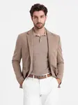 Ombre Men's jacket with patch pockets - dark beige