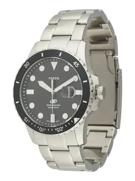 FOSSIL Analógové hodinky  čierna / strieborná