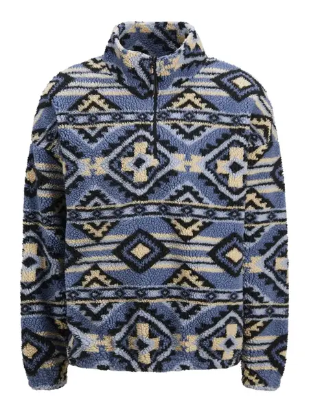 JACK & JONES Sveter 'Diamond'  béžová / modrá / čierna