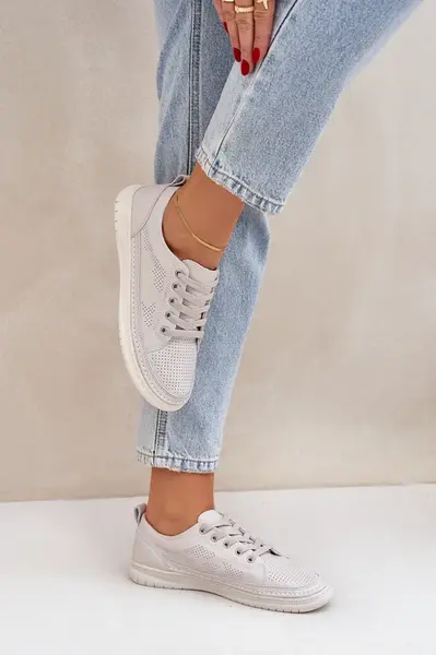 PE1 Dámské Kožené Tenisky Šedé Cloesa