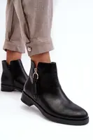 EVENTO Ploché Dámské Kožené Boty Černé Vasica