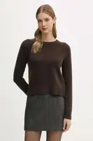 Kašmírový svetr FROM FUTURE dámský, hnědá barva, WPR00005