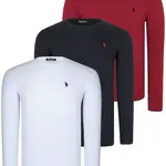 TRIPLE SET T8588 DEWBERRY ROUND NECK PÁNSKÁ MIKINA-ČERNO-BÍLÁ-VÍNOVÁ