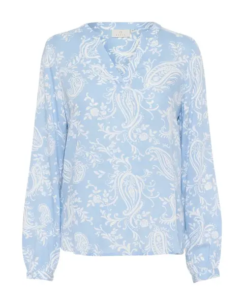 Kaffe Blúzka 'KABeathe'  nebesky modrá / šedobiela