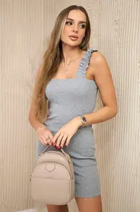 Šaty s volánky na ramínkách šedé