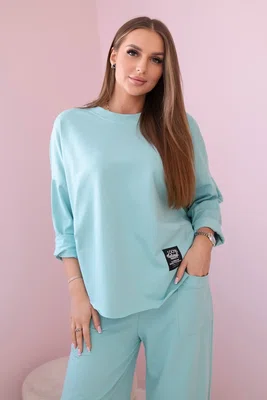 Włoski Bavlněná mikina kalhoty set mincovna