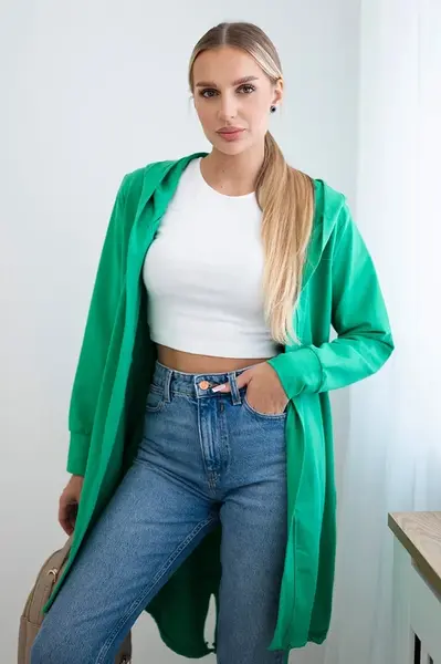 Kardigan s potiskem světle zelený