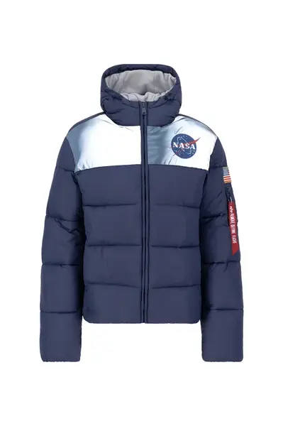 ALPHA INDUSTRIES Prechodná bunda 'HP Nasa'  námornícka modrá / červená / biela