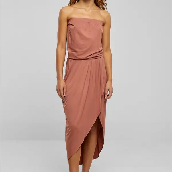 Dámské šaty Bandeau tm. oranžové