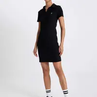 DEFACTO Fit Slim Fit Shirt Collar Short Sleeve Rib Dress