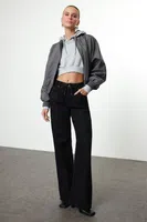 Trendyol Black Tied High Waist Wide Leg Jeans