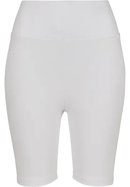 Dámské cyklistické šortky s vysokým pasem bílé