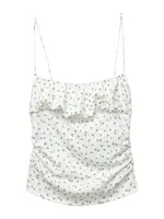 Pull&Bear Top  nebesky modrá / olivová / biela