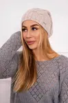 marka niezdefiniowana Fleecová čepice Justyna K253 light beige
