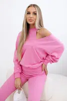 Kesi 3-dílný set halenka + top + legíny světle růžová