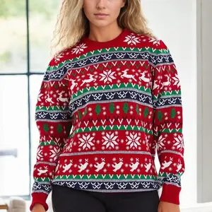 88147 Dewberry Christmas Womens Sweater-RED