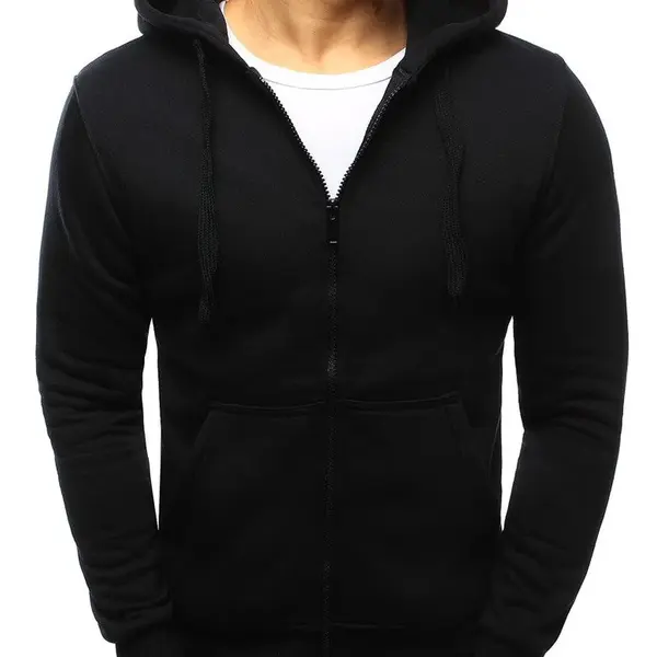 DStreet Pánská mikina rozepínací s kapucí černá