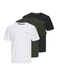 JACK & JONES Tričko 'JJFerris'  tmavozelená / čierna / biela